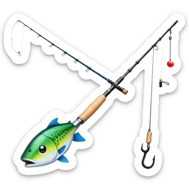 fishing pole without a fish sticker