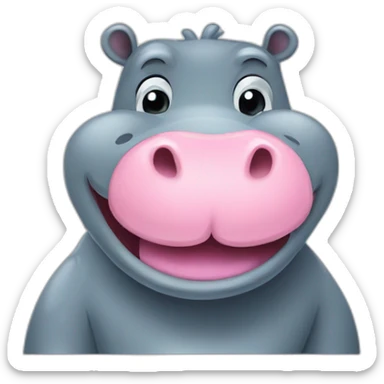 funny hippopotamus sticker