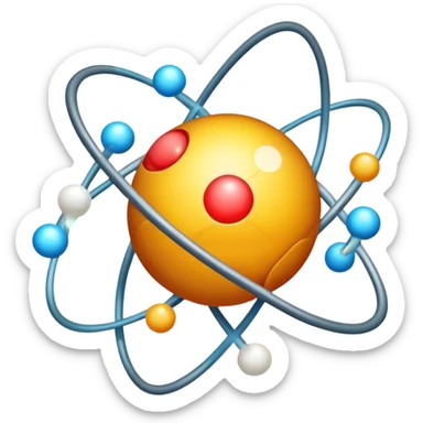 Atom with valence electrons showing electron shell configuration sticker