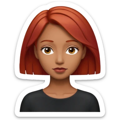Mujer flaca con cabello mediano color rojo color de piel media, hombre de color medio moreno con cabello color negro, flaco sticker