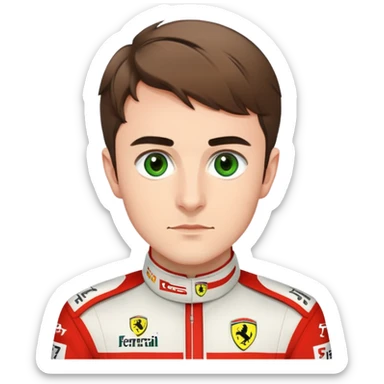 Charles Leclerc green eyes in Ferrari uniform sticker