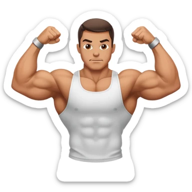man hitting double bicep pose  sticker