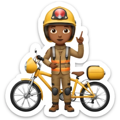 Bike Boy with calling talk emoji  sticker