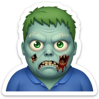 fat zombies blue clothes sticker