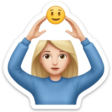 A girl holding something over her head  sticker