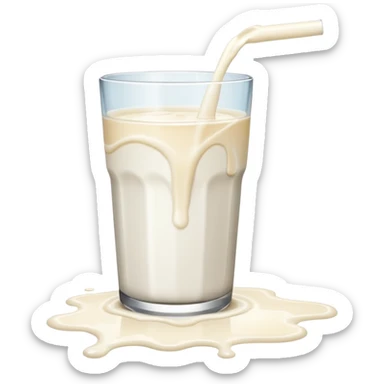  glass of milk spill on floor sticker