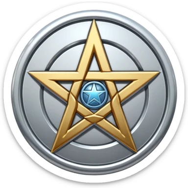 Silver pentacle with element signs sticker