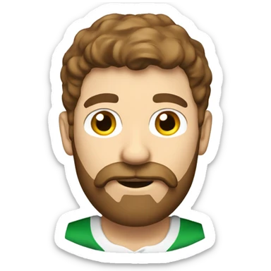 Golf Guy with brown hair and brown mustache and beard  sticker