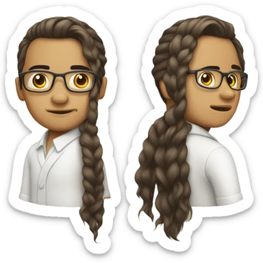 computer nerd filipino hair split in half sticker