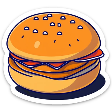 sesame seed bun for hamburger sticker