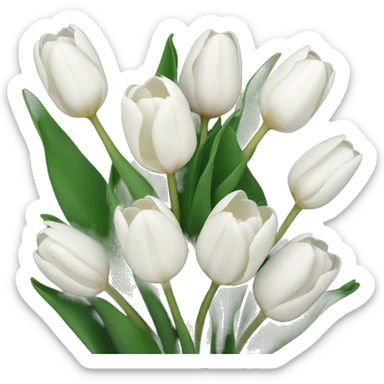 White tulips  sticker