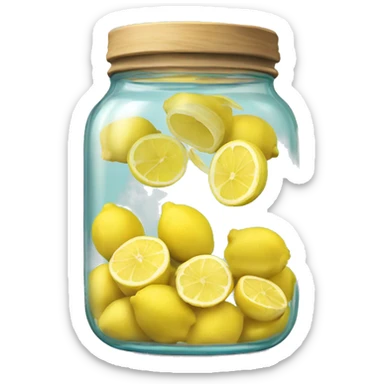 Glass jar of sliced lemons sticker