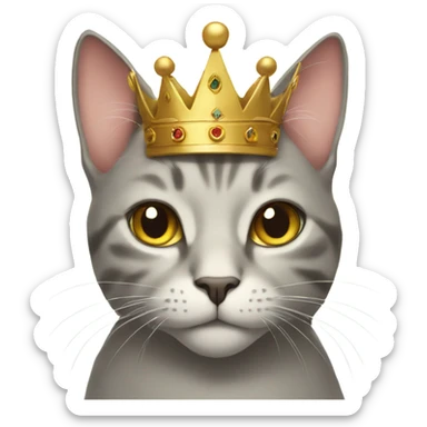 cat with crown sticker