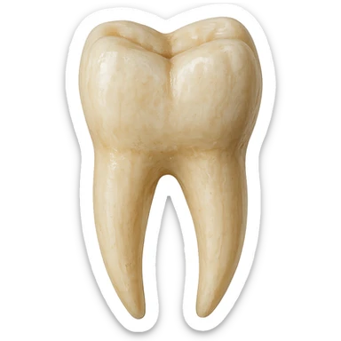 realistic illustration of a single human tooth, no background sticker