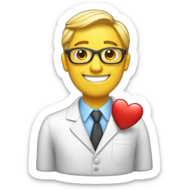 reumatogist with a heart and happy sticker