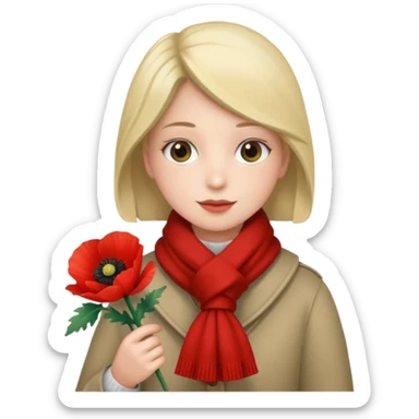 Poppy with muffler sticker