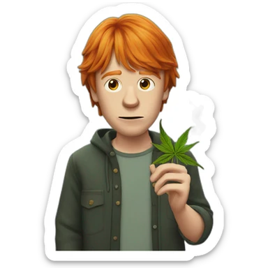 Ron Weasley smoking weed sticker