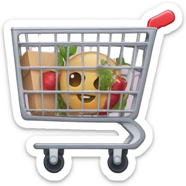 shopping cart with boxies sticker