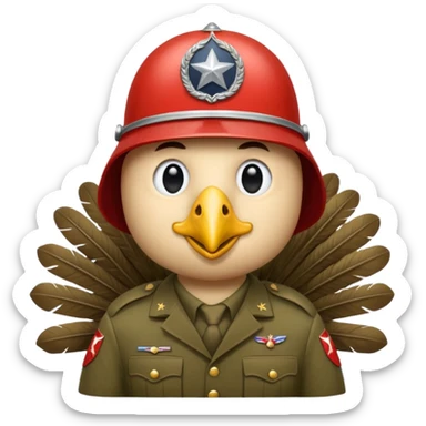 Turkey dressed as a ww2 soldier  sticker