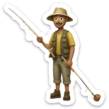 Fisher man spends a lot of money on fishing staff sticker