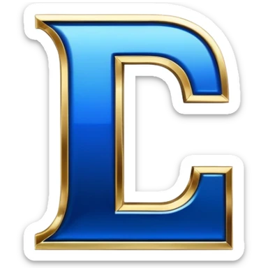Bold Black-Blue-White-Gold Font Letter “Ii” sticker