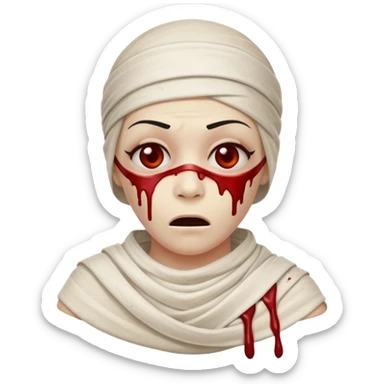 halloween mummy blood stains funny  sticker
