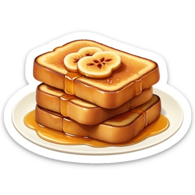 torrijas, Spanish Easter dessert, bread slices soaked in milk and honey, fried and topped with cinnamon sugar sticker