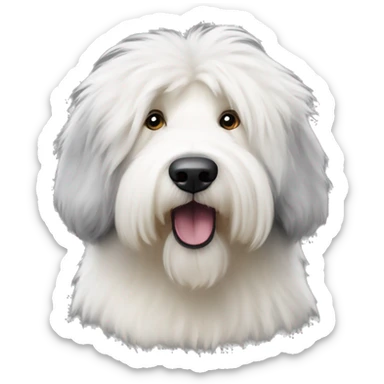 Dog old english sheepdog birthday sticker