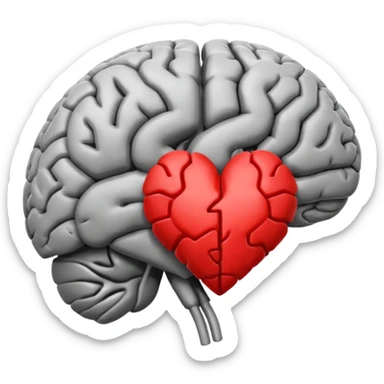 Brain and heart sticker