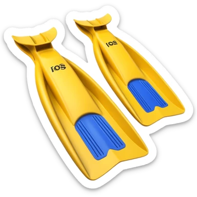 diving fins, yellow, simple sticker
