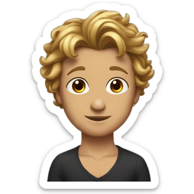 Simon Baker kiss-kiss a black girl brown eyes and sblack hair in a bun sticker