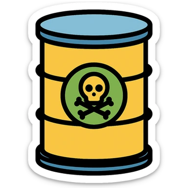 toxic barrel, color icon style sticker