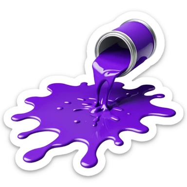 paint splatter, spilled paint, purple color. sticker