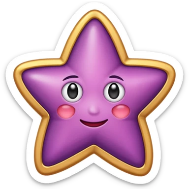 Quiero un emoji de estrella, pero que la estrella sea de oro rosa y brilli brilli con chispitas moradas sticker