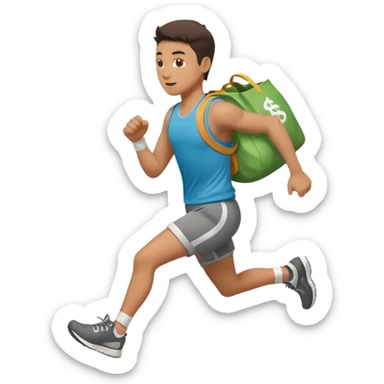 Robber running with Money bag sticker