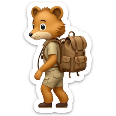  Safari Animal with Backpack  sticker