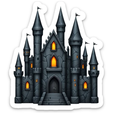 Gothic black evil castle sticker