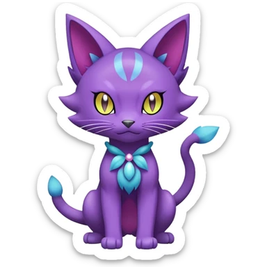 Purrloin-Delcatty-Pokémon-Fakémon-hybrid-creature (full body) sticker