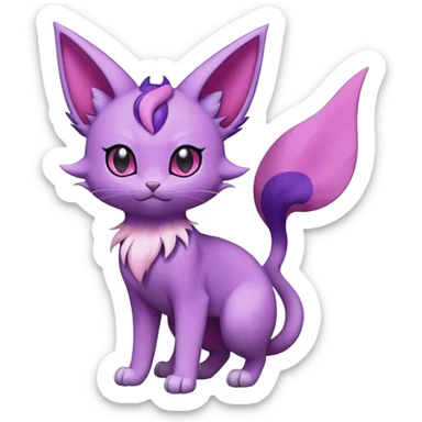 Purrloin-Espeon-Skitty-Pokémon-Fakémon-hybrid-creature (full body) sticker