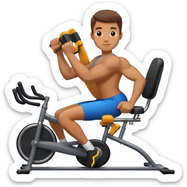 man laying down bicycle-crunches exercise sticker