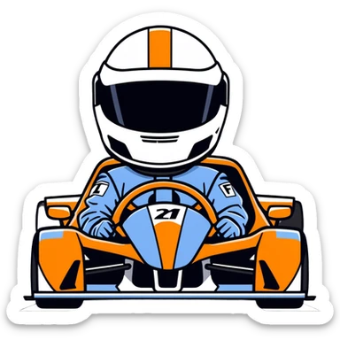 Person in mcclaren f1 race car sticker