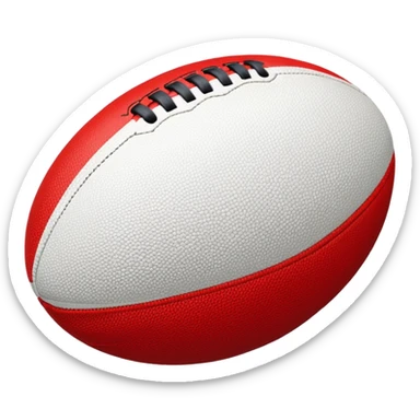 australian rules football ball with equal horizontal red, white and black stripes sticker