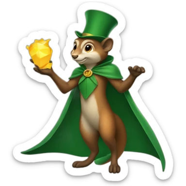 A_squirel_magician_with_a_green_cape sticker