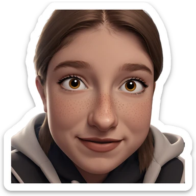 smiling girl with freckles sticker