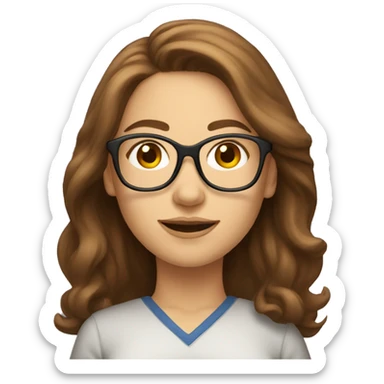 female scrum master with glasses and long brown hair sticker