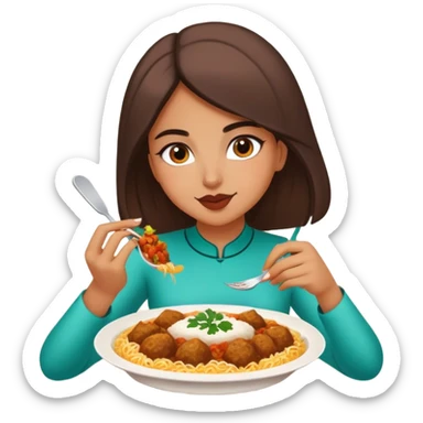 Girl eating Persian food  sticker