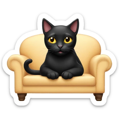 Black cat with sofa sticker