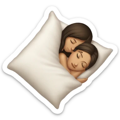 sleeping beauty brunette white girl with a silk pillow sticker