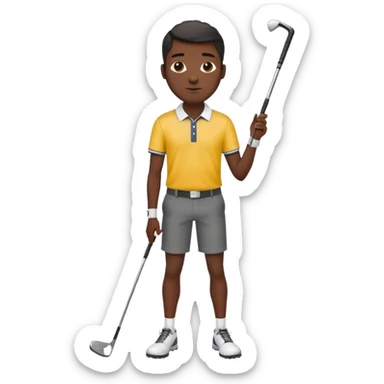 Tall black man with a high top and a golf club sticker