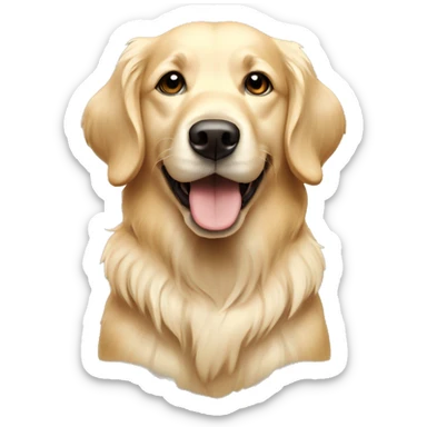 cream colored golden retriever dog sticker